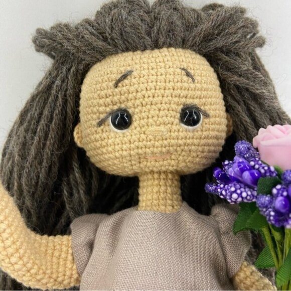 Waldorf Inspired Crochet Doll 12” Bendable Arms and Legs, Handmade - Picture 11 of 12